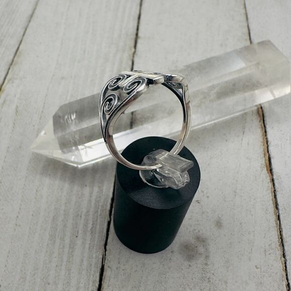 Lab Opal Cross Sterling Silver Ring - Picture 5 of 7